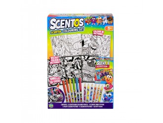 Set pentru creatie cu planse de colorat, creioane si markere Scentos